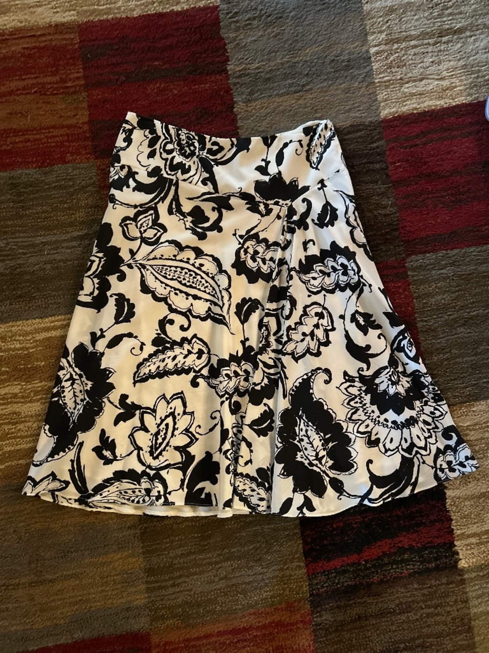Lauren Ralph Lauren Paisley Crepe A-Line Midi Skirt